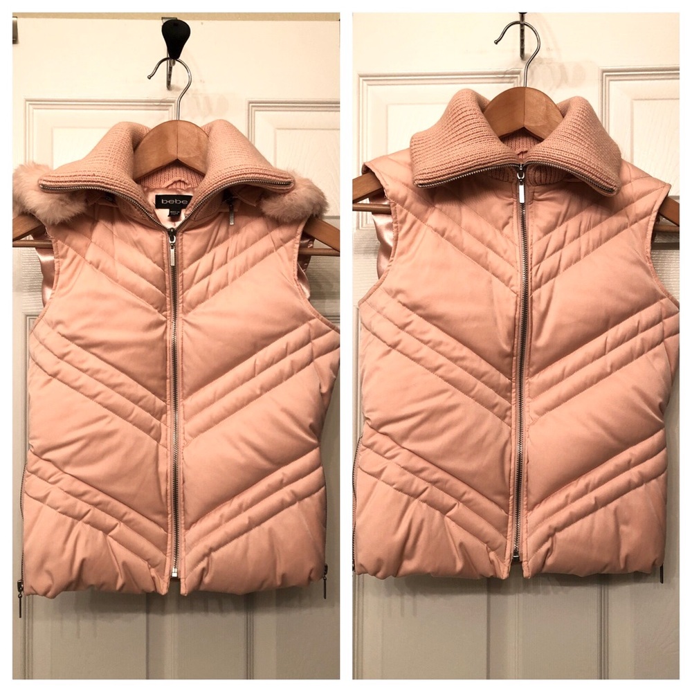 Bebe pink puffy down vest